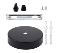 DOITOOL Kit Rosone Soffitto Tondo in Plastico e Ferro per Copertura Lampadario, Piastra di Copertura Versatile per Montaggio Plafoniera, Design Elegante per Soggiorno