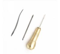 DOITOOL Kit Strumenti Punteruolo da Cucito in Rame 3 Aghi Dorati, Accessori per Riparazione Scarpe e Pelle Fai da Te, Adatto per Patchwork, Tappezzeria e Cucito Domestico