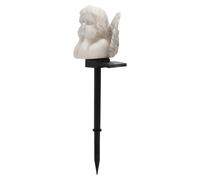 DOITOOL Lampada Solare da Esterno a Forma di Angelo in Resina Bianca Led, Facile Installazione per Cortili e Spazi Verdi, Luce Esterna Decorativa Solare