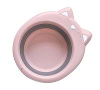 DOITOOL Lavabo Pieghevole Multifunzionale e Portatile in Pp a Forma di Gatto Rosa per Bagnetto e Viaggi dei Piccoli