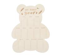 DOITOOL Lavagna Fotografica per Bambini di Un Anno - Cornice in Legno a Forma di Orso per esporre Le Foto del Mio Primo Anno - Lavagna Fotografica per Bambini di 12 Mesi, Come Decorazione e ricordo