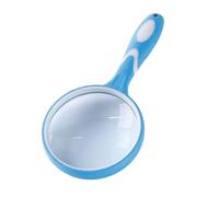 DOITOOL Lente di Ingrandimento Portatile Resistente Agli Urti Manico in Gomma Blu, 10x Ingrandimento per ed Educazione e Anziani