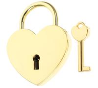 DOITOOL Lucchetto a Cuore con Chiave in Lega di Zinco Oro | Piccolo, Leggero e Facile da Portare, Uso Versatile per Custodire Oggetti, Accessorio Incluso