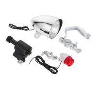 DOITOOL Luci 3w e Posteriore Generatore Anteriore per Bicicletta 6v | Kit Completo Clip in Ferro e Cavi, Pronto da Montare, Corpo in Plastica, per Uso Ciclistico Notturno