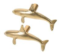 DOITOOL Maniglie per Cassetti in Ottone a Forma di Delfino Pomelli per Mobili Vintage 2 Pezzi Ferramenta per Ante e Cassetti Accessori per Armadi e Camerette