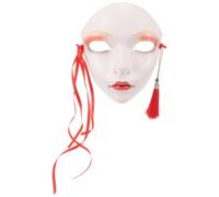 DOITOOL Maschera da Festa in Plastica, Maschera Cosplay, Decorazione Facciale Intera, Dipinta a Mano, Traspirante e Comoda, per Carnevale e Halloween, Accessorio Hanfu
