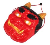 DOITOOL Maschera Hannya Giapponese Rossa in Pvc per Cosplay Halloween | Decorazione Versatile, Design Tradizionale Teatrale, Lavorazione Intricata
