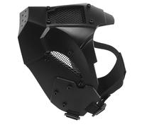 DOITOOL Maschera Nera Punk Futuristica per Halloween in Tpu Base Casco Salvaspazio e Ampia Visuale, Mezza Faccia Stile Samurai per Feste e Giochi di Ruolo