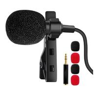 DOITOOL Microfono Lavalier Clip 3,5mm Nero per Computer e Camicie | Audio Chiaro e Uso senza Mani, Cavo 1, 5m, per Vlogging e Interviste