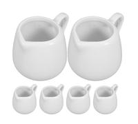 DOITOOL Mini Brocche per Salse in Ceramica da 50 Ml con Beccuccio e Manico Ergonomico Contenitori per Condimenti in Porcellana Bianca da 6 Pezzi Adatti per Latte Panna e Salse per
