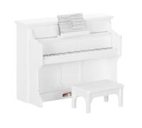 DOITOOL Mini Pianoforte per Casa Delle Bambole con Sgabello E Spartito: Pianoforte Verticale in Miniatura in Scala 1:12, Piccoli Mobili per Micro Paesaggi, Giardino Delle Fate, Decorazioni Musicali