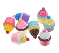 DOITOOL Mini Portachiavi Cupcake in Resina 3d 8 Pezzi, Ciondoli Fai Da Te Decorativi Per Artigianato Creativo, Accessori Resistenti Per Decorazioni Festa, Cornici Foto e Calamite Frigorifero
