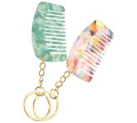 DOITOOL Mini Portachiavi e Utilizzo Quotidiano Accessorio Versatile per Viaggi Set 2 Pettini in Acetato Pettine Districante Compatto Denti Larghi per Chioma Bagnata