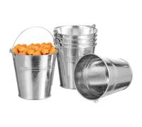 DOITOOL Mini secchielli 6 piccoli secchi zincati Mini secchi di Secchi per ghiaccio in metallo in miniatura, vasi da fiori in ferro, contenitori per snack rustici, supporto per fiori per feste,