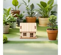 DOITOOL Modello Casa in Legno Miniatura da Assemblare Puzzle Verniciabile in Legno Naturale Piccola Casa in Miniatura Decorativa per Ufficio e Studio Artigianale e Durevole Adatta Adulti