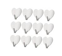 DOITOOL Moderni Ganci Adesivi Da Parete Con Design A Forma Di Cuore in Argento Multiuso Per Cucina Camera Da Letto Bagno Confezione Da 16 Pezzi.