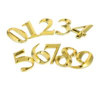 DOITOOL Numeri Civici Autoadesivi 3D in Plastica Dorata, 10 Pezzi per Decorazioni di Porte di Hotel e Appartamenti, Adesivi Resistenti per Uso Esterno