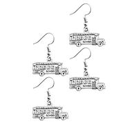 DOITOOL Orecchini a Forma di Scuolabus Pendenti 2 Paia in Argento, Accessori Creativi Resistenti Decorazioni Chic, come Regalo per Insegnanti e Autisti