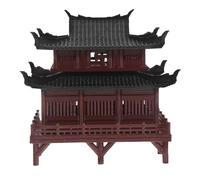 DOITOOL Ornamento Micro Paesaggio Stile Asiatico Design Dual Habitat, Struttura in Plastico Marrone per Acquari e Bonsai, Decorazione Compatta per Scrivania Indoor