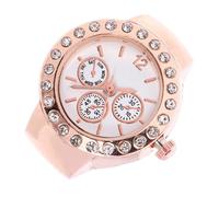 DOITOOL Orologio Anello al Quarzo con Cristalli, Design Elegante a Tre Occhi, Materiale in Lega e Vetro, Facile da Abbinare, per Eventi Casual e Appuntamenti