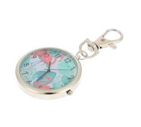 DOITOOL Orologio da Taschino per Design Portatile, Quadrante Numeri, Lega e Vetro e Motivo Fenicotteri Argento, per Anziani