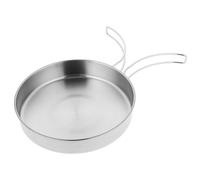 DOITOOL Padella in Acciaio Inox Pieghevole Portatile per Escursionismo e Campeggio Mini Padella da Cucina Manico Pieghevole Utensile da Cucina Multifunzionale e Picnic