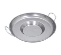 DOITOOL Padella wok in ferro da 36 cm, fondo piatto, concava, per friggere patate, soffritto asiatico, forma a gong, piastra antiaderente per fornelli a gas, cottura