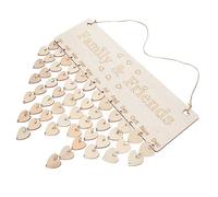 DOITOOL Parete Famiglia e Kit Compleanno e Decorazione Rustica per Casa Pannello Personalizzabile con Cuori e Cerchi Adatto per Promemoria Importanti