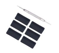 DOITOOL Passanti per Cinturini Neri, 6 Pezzi con Attrezzo per Riparazione | Passanti per Cinturini in Silicone, 22mm, con Utensile in Acciaio per Interventi di Riparazione