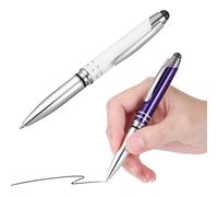 DOITOOL Penna a Sfera Touch Capacitiva 2 Pezzi in Metallo Torcia Led, Penna Multifunzionale Comoda per Decorazioni Scuola, Ufficio e Studio