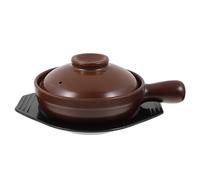 DOITOOL Pentola in Terracotta Manico Ergonomico Marrone, Casseruola Resistente al Calore per Cucina Domestica e Ristoranti, Design che Rallenta la Dispersione del Calore