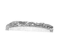 DOITOOL Pettine Antistatico Argento Incisioni di Drago e Mitologico, Accessori per Barba e Chioma, Adatto a Uomini e Donne per Quotidiano e