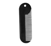 DOITOOL Pettine per Barba da Uomo in Lega di Zinco Portatile per Pettinare e Modellare Barba e Chioma Stile Semplice per Salone Colore Nero