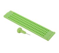 DOITOOL Piastra Braille in Plastica 4 Linee e 28 Celle, Stilo per Scrittura Braille Flessibile e Struttura Semplice, Kit per Non Vedenti