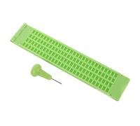 DOITOOL Piastra Di Scrittura Braille Per Non Vedenti 4 Righe 28 Caselle in Plastica Stilo, Resistente e Portatile, Ausilio Educativo Per Disabilità Visiva