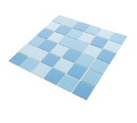 DOITOOL Piastrelle in Ceramica Mosaico Quadrate Per Piscina e Paraschizzi Cucina, Piastrelle Da Parete Resistenti Per Esterni Ed Interni, Pavimento Bagno e Piscine Decorative 30x30 Cm, Colore Azzurro