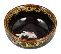 DOITOOL Piatto Bordi Lisci per Inchiostro in Ceramica Multifunzionale Giallo Tondo, per Studenti e Principianti, per Calligrafia e Pittura