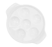 DOITOOL Piatto da Forno in Ceramica per Escargot con Doppia Maniglia Scomparti Antigoccia per Lumache e Piatti Gourmet Facile da Sollevare e Usare per Cucina Professionale e Domestica