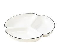 DOITOOL Piatto in Ceramica Diviso Scomparti con Fondo Antiscivolo Controllo Porzioni per Snack Dessert e Pranzi Adatto Feste Cucina e Picnic