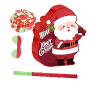 DOITOOL Piñata Natalizia Babbo Natale Rosso Decorazione Appesa per Feste di Natale Giochi Familiari e Attività in Classe con Bastone Bendaggio e Coriandoli