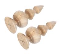 DOITOOL Pinnacoli Intagliati in Legno 2 Pezzi per Recinzioni e Scale, Terminali Decorativi per Interni, Maneggevoli Design Rotondo per Sicurezza