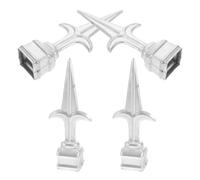 DOITOOL Pinnacoli per Pali di Recinzione in Ferro Robusto 4 Pezzi Decorazioni da Giardino Design Europeo Facili da Installare per Recinzioni e Cancelli Esterni