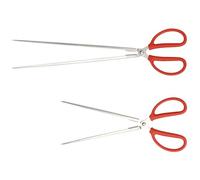 DOITOOL Pinze per Raccolta Rifiuti e Anguille 2 Pezzi, Pinze Dritte Rosse Lunghe 38cm e 53cm Apertura Ampia e Dentata, Strumento Multifunzione per Esterni, Giardino, Campeggio e Pulizia