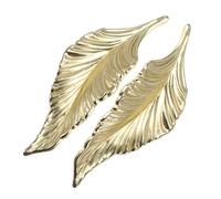 DOITOOL Pomelli Mobili Foglia Dorati, Set Da 2 Maniglie Per Cassetti e Armadi, Superficie Trattata Contro Corrosione, Per Cucina, Bagno e Guardaroba