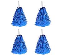 DOITOOL Pompon in Filo di Alluminio Blu 4 Pezzi da Cheerleader | Pompon da Cheerleader Bambina, Riutilizzabili e Facili da Usare, per Eventi Speciali e Raccolte Fondi