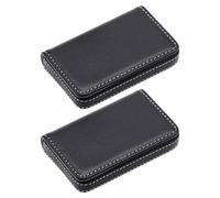 DOITOOL Porta biglietti da visita da 2 pezzi: porta carte magnetico sottile - portafoglio portadocumenti con chiusura magnetica - scatola portadocumenti in PU per scrivania o viaggio