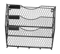 DOITOOL Porta Riviste da Parete in Metallo con Cestino Appendibile Organizer per Ufficio e Casa Supporto Multiuso per Documenti Lettere e Libri Design Moderno e Funzionale