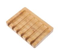 DOITOOL Porta Saponetta in Bambù con Drenaggio per Bagno e Cucina, Resistente alla Pressione e Anti-deformazione, Vassoio Decorativo Color Cachi