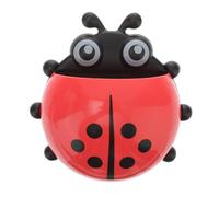 DOITOOL Porta Spazzolino da Parete per Bambini Supporto per Spazzolino da Denti Cartoon Ladybug Dentifricio Contenitore Box Storage Organizer Red