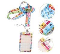 DOITOOL Portabadge con Lanyard Portatile e per Insegnanti Studenti e Professionisti Poliestere con Design Elementi Chimici